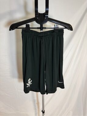 Nike Men’s Black Athletic Shorts with White Skull and Swoosh